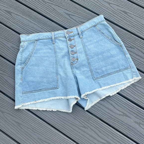 Light Wash Denim Shorts - Picture 1 of 7